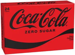 Coca-Cola Zero Sugar Soda Soft Drink, 12 fl oz Cans, 24 Pack