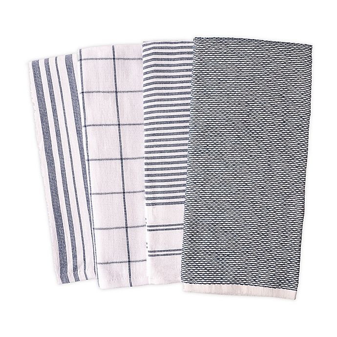 slide 1 of 11, Artisanal Kitchen Supply Reversible Terry Kitchen Towels - Navy, 4 ct