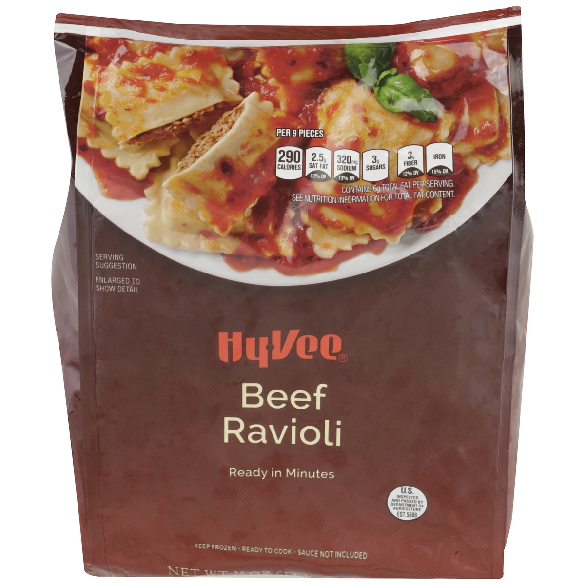 slide 1 of 1, Hy-vee Beef Ravioli, 25 oz