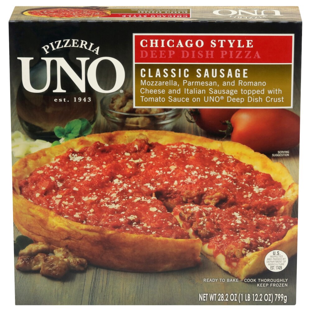 slide 1 of 3, Uno Pizzeria 9 Inch Deep Dish Sausage Pizza, 1 ct