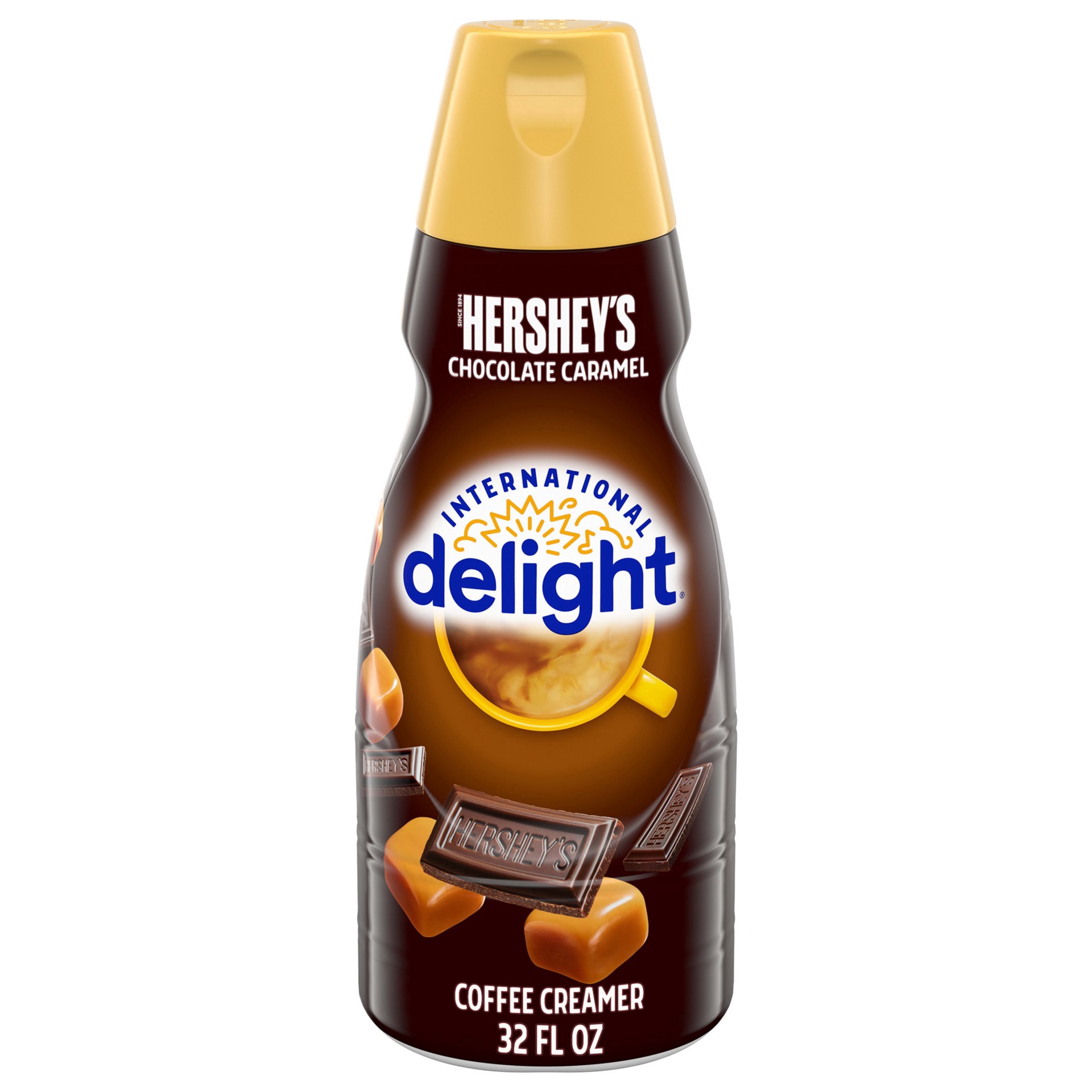 slide 1 of 5, International Delight Coffee Creamer, HERSHEY'S Chocolate Caramel, 32 oz., 