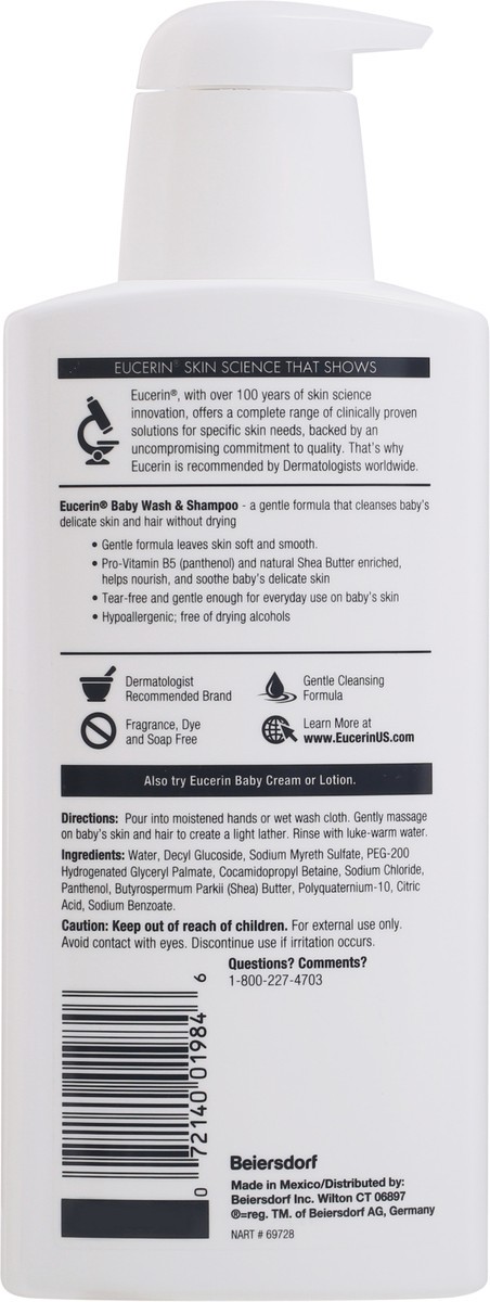 slide 2 of 13, Eucerin Baby Wash & Shampoo 13.5 fl oz, 13.5 fl oz
