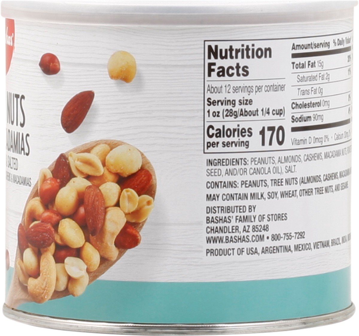 slide 5 of 13, Bashas Mix Nuts W/macadamia, 12 oz