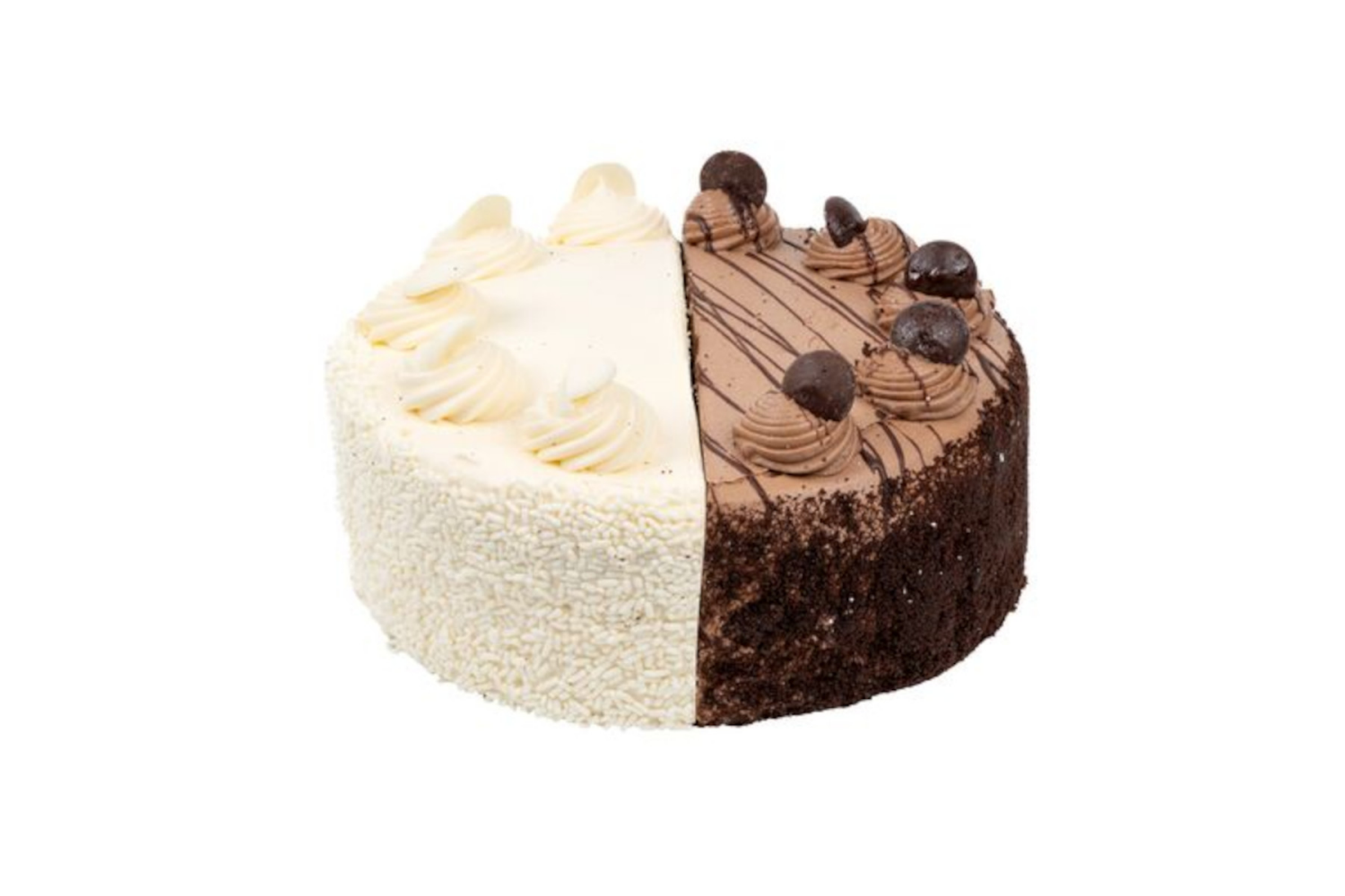 slide 3 of 4, Our Specialty Black & White Cake 42 oz, 42 oz