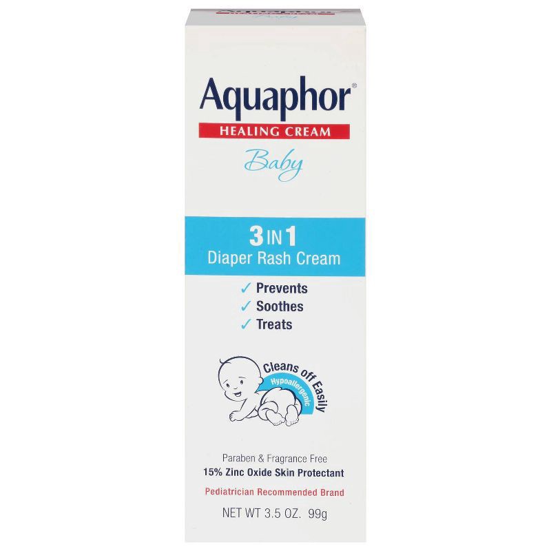 slide 3 of 6, Aquaphor Baby 3 in 1 Diaper Rash Cream 3.5 oz, 3.5 oz