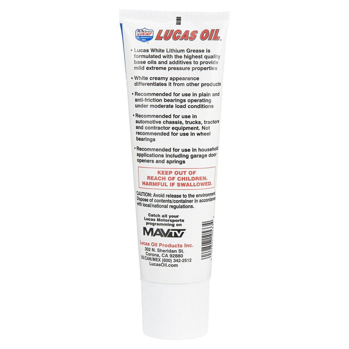 slide 2 of 2, Lucas White Lithium Grease, 8 oz