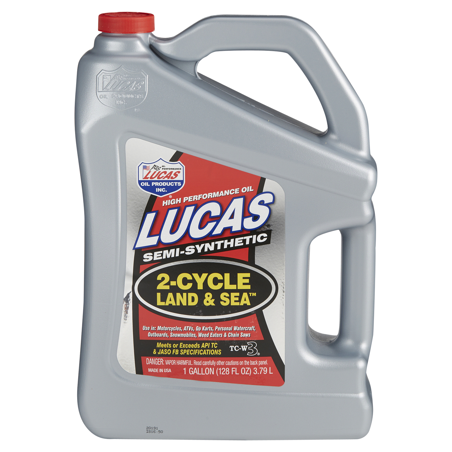 slide 1 of 2, Lucas Semi Synthetic Land and Sea 2 Cycle oil, 1 gal