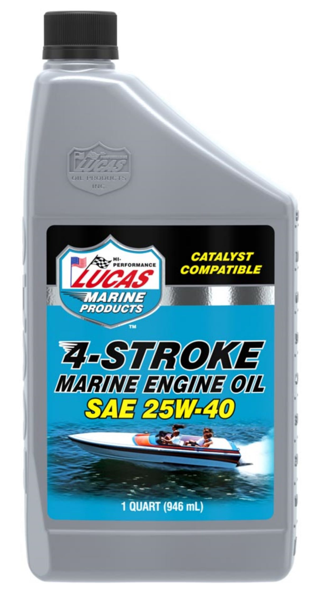 slide 1 of 1, Lucas Outboard 4- Stroke Marine Engine Oil 25W-40 QT., 40 qt