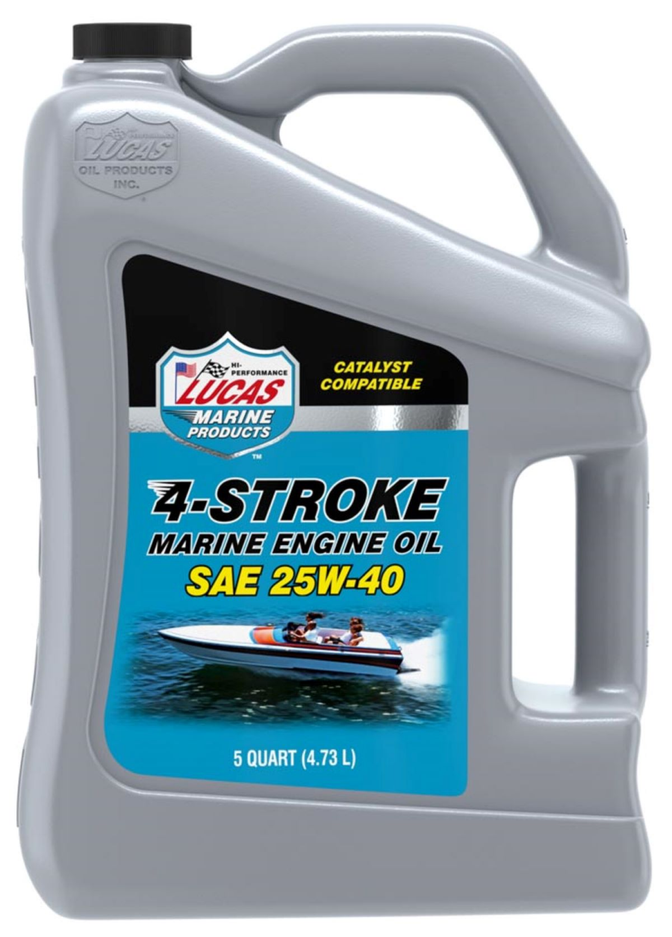 slide 1 of 1, Lucas Outboard 4- Stroke Marine Engine Oil 25W-40 5 QT., 5 qt
