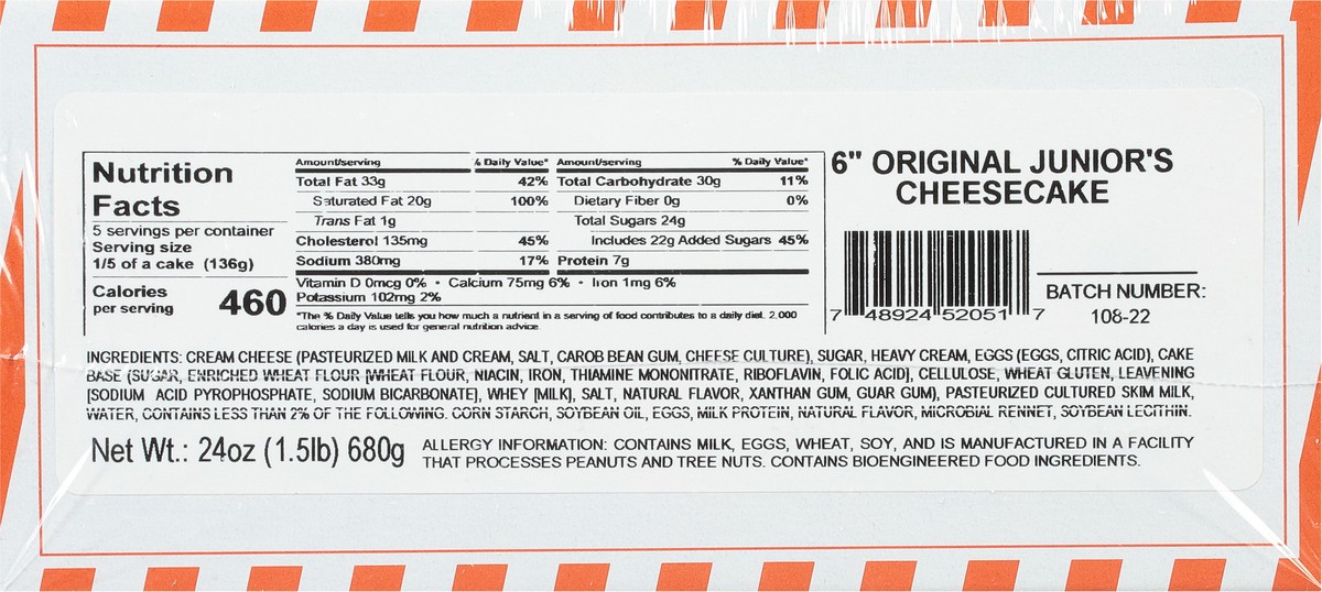 slide 2 of 9, Junior's 6 Inches New York Original Cheesecake 24 oz, 24 oz