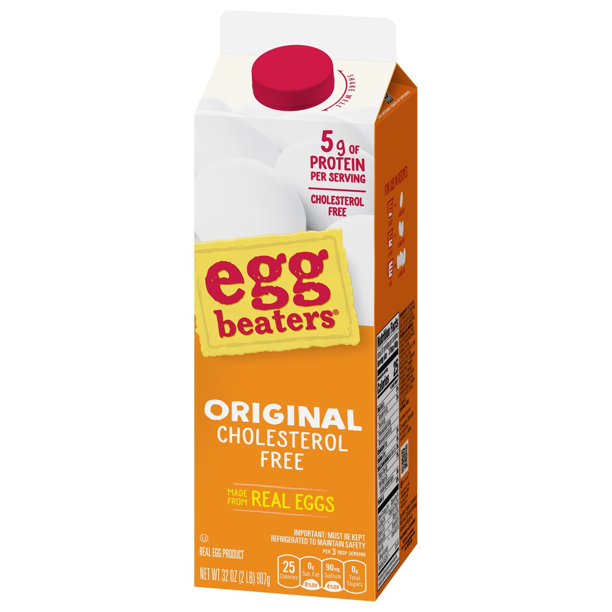 slide 4 of 5, EGG BEATERS Real Egg Product, No Cholesterol, No Fat, Real Eggs, 32 oz., 32 oz