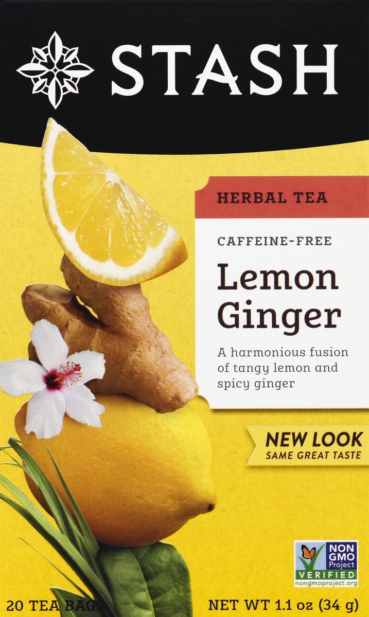 slide 5 of 5, Stash Tea Bags Caffeine-Free Lemon Ginger Herbal Tea - 20 ct, 20 ct