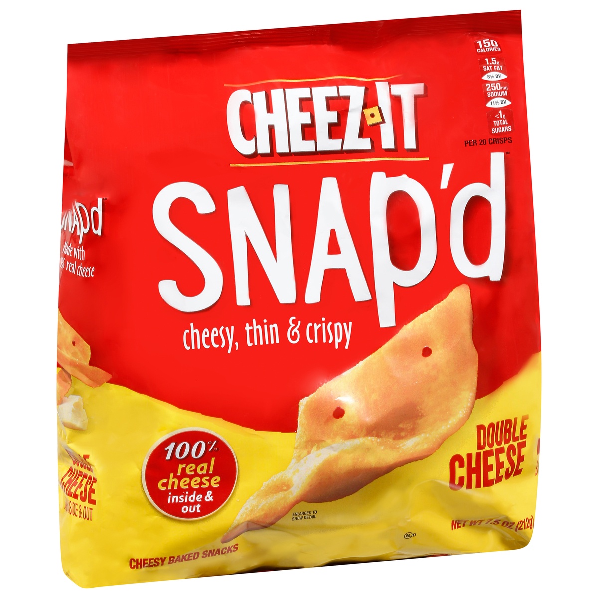 slide 4 of 11, Cheez-It Cheese Cracker Chips, Thin Crisps, Lunch Snacks, Double Cheese, 7.5 oz