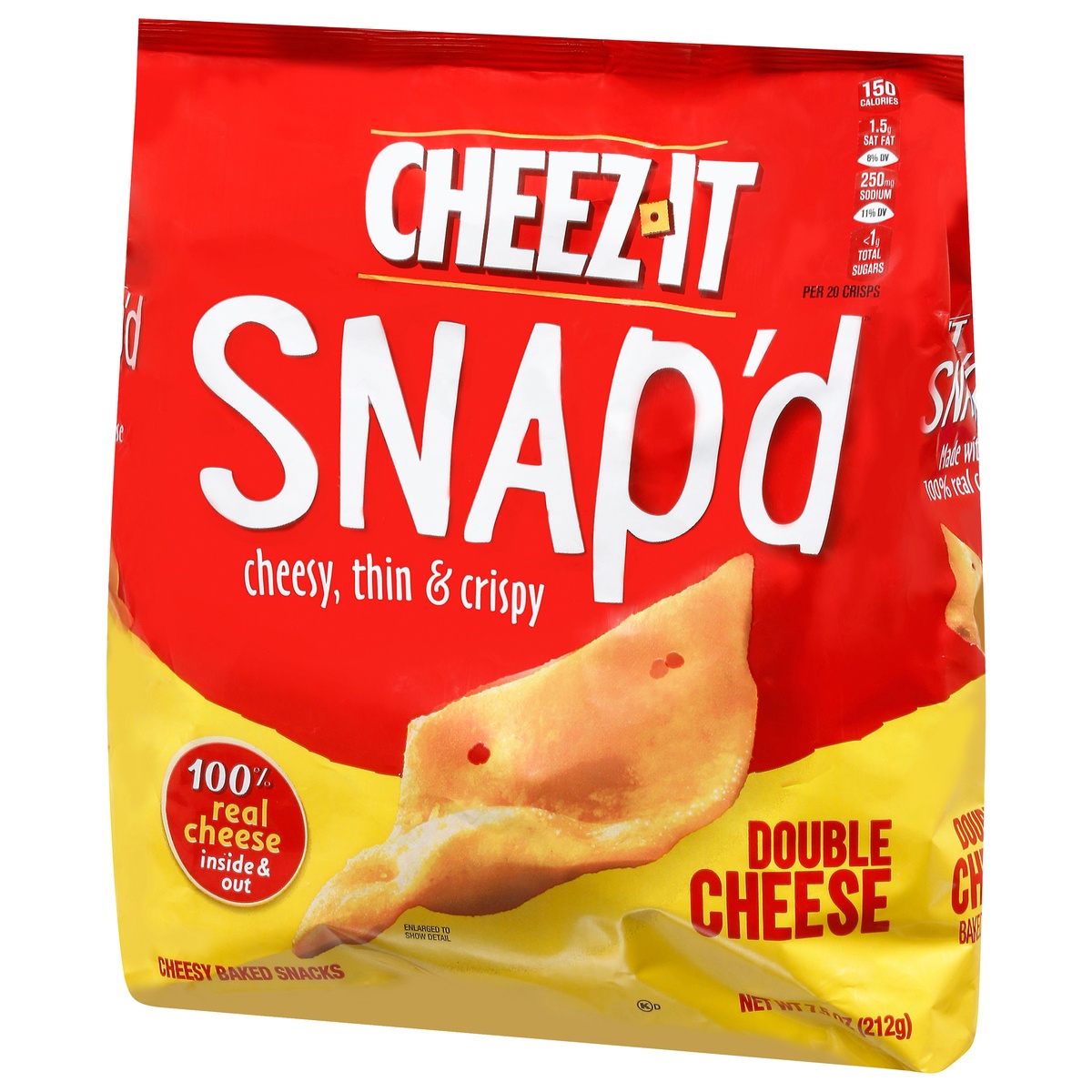 slide 5 of 11, Cheez-It Cheese Cracker Chips, Thin Crisps, Lunch Snacks, Double Cheese, 7.5 oz