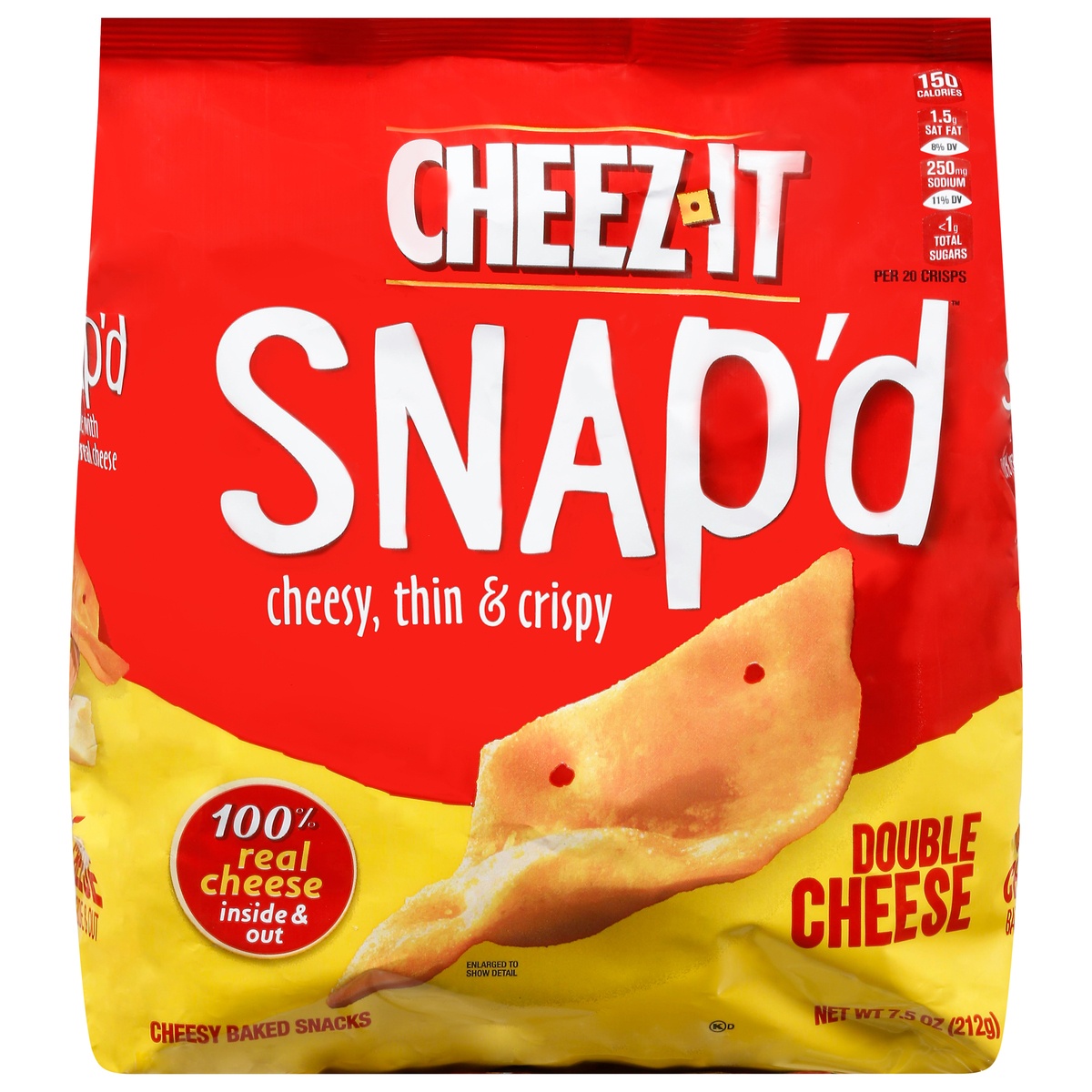 slide 11 of 11, Cheez-It Cheese Cracker Chips, Thin Crisps, Lunch Snacks, Double Cheese, 7.5 oz