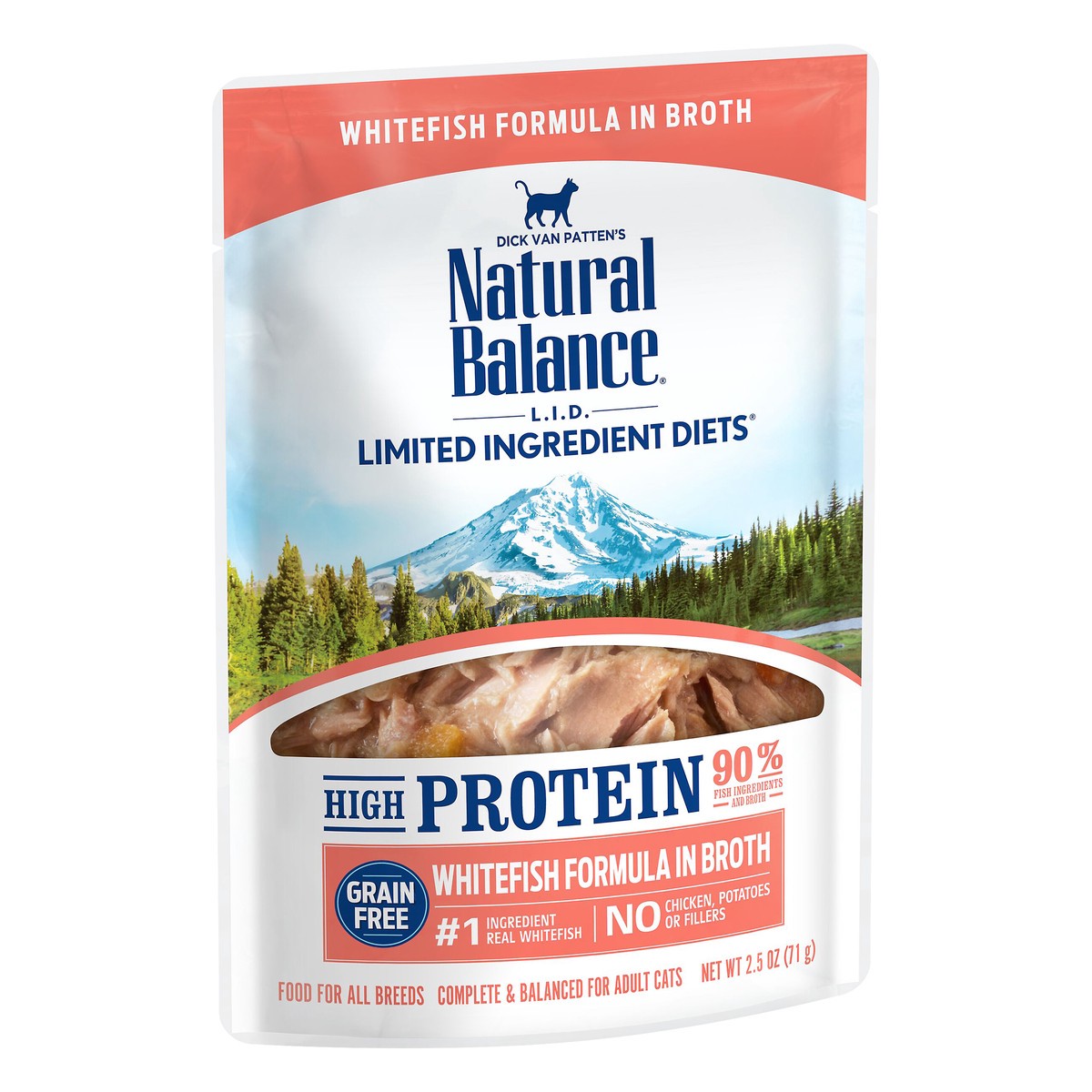 slide 2 of 7, Natural Balance L.I.D. Limited Ingredient Diets High Protein Whitefish Formula in Broth Wet Cat Food, 2.5-Ounce, 1 ct