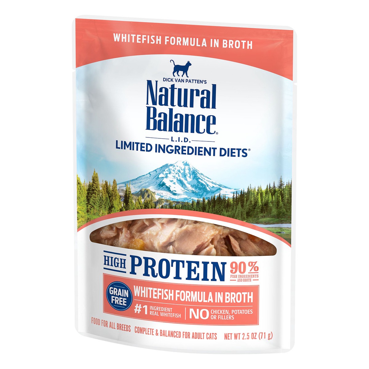 slide 6 of 7, Natural Balance L.I.D. Limited Ingredient Diets High Protein Whitefish Formula in Broth Wet Cat Food, 2.5-Ounce, 1 ct