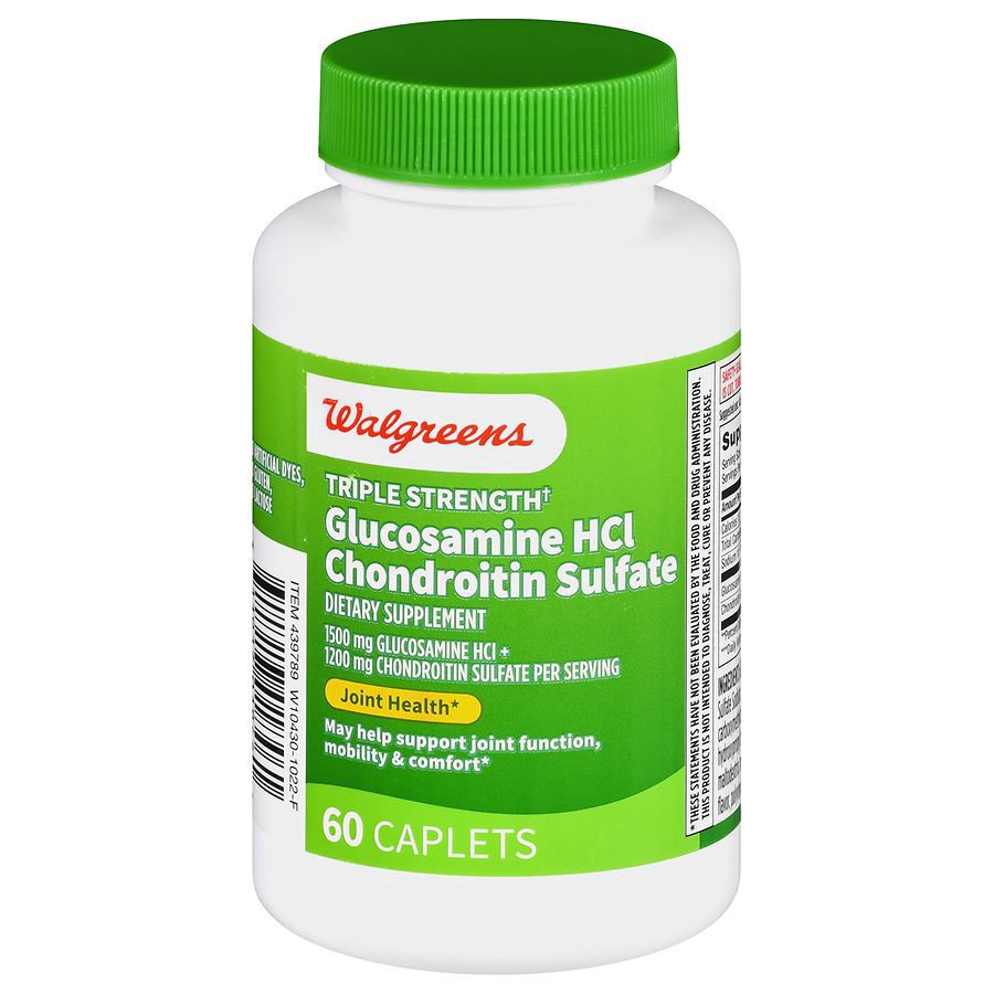 slide 1 of 5, Walgreens Triple Strength Glucosamine Chondroitin Sulfate, 60 ct
