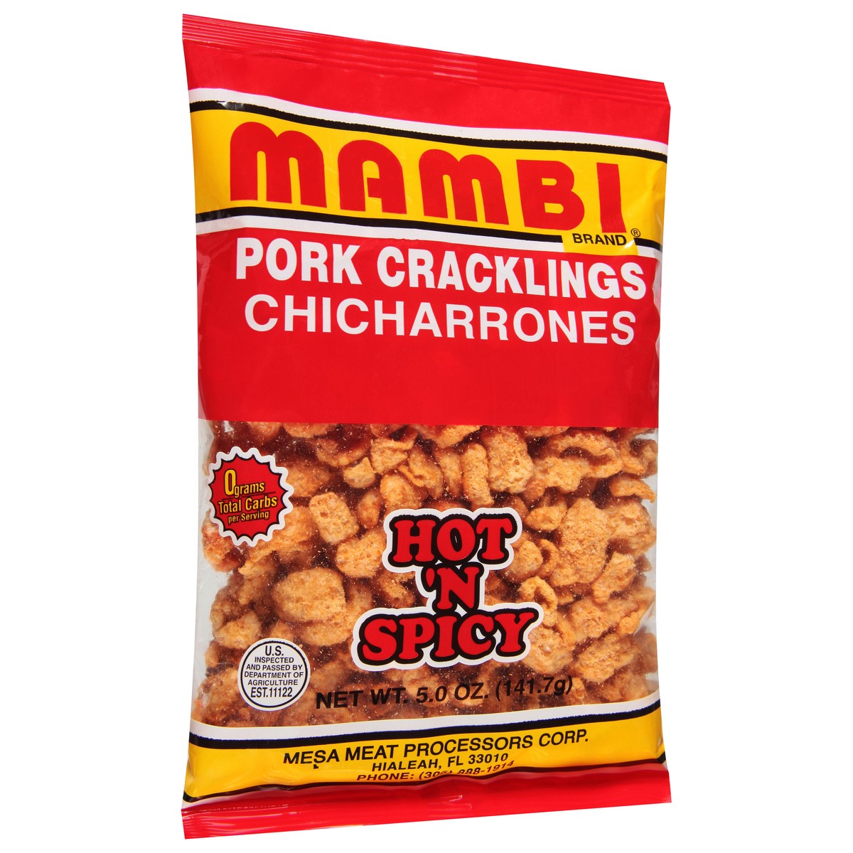 slide 4 of 9, Mambi Hot&spicy Pork Crackling, 5 oz