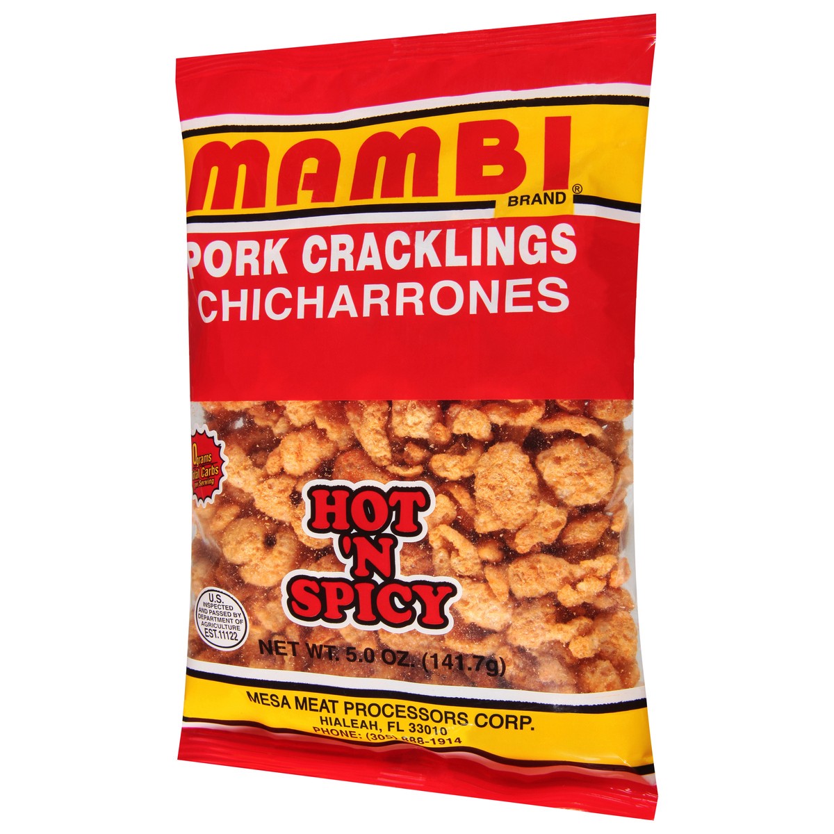 slide 5 of 9, Mambi Hot&spicy Pork Crackling, 5 oz