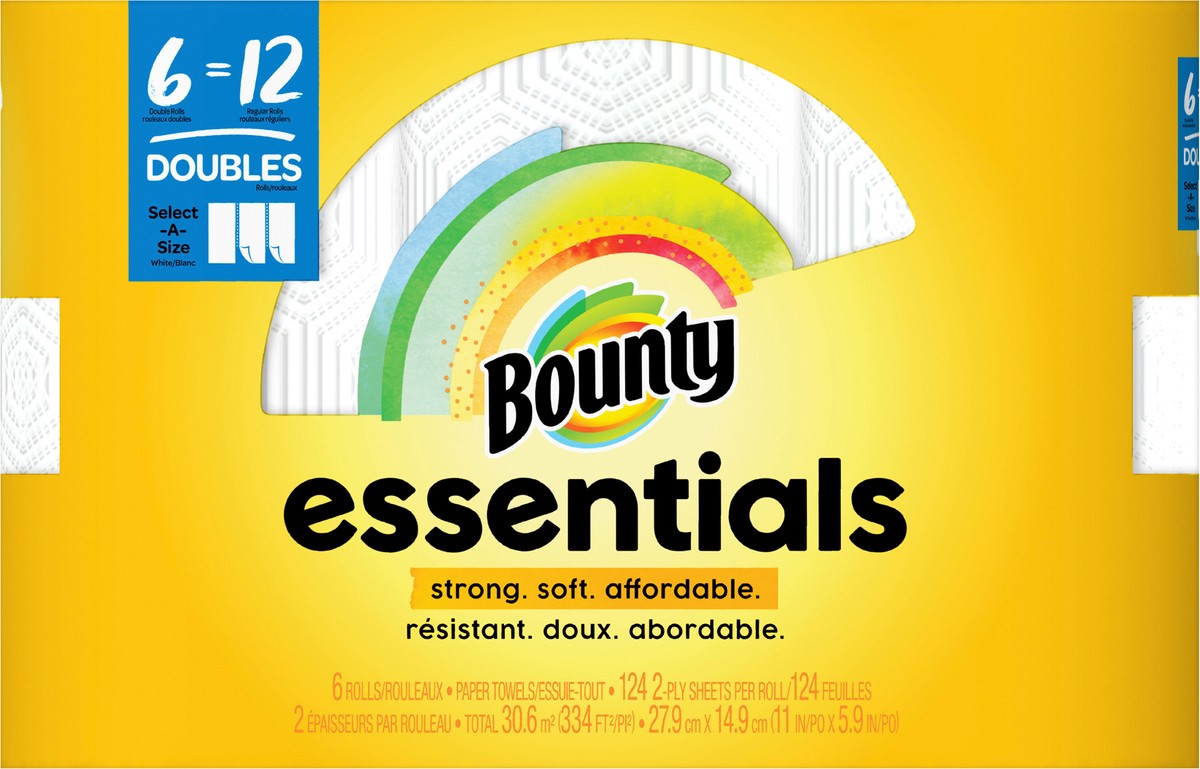 slide 5 of 5, Bounty Essentials Paper Towel Select A Size 6 Double Roll, 1 ct