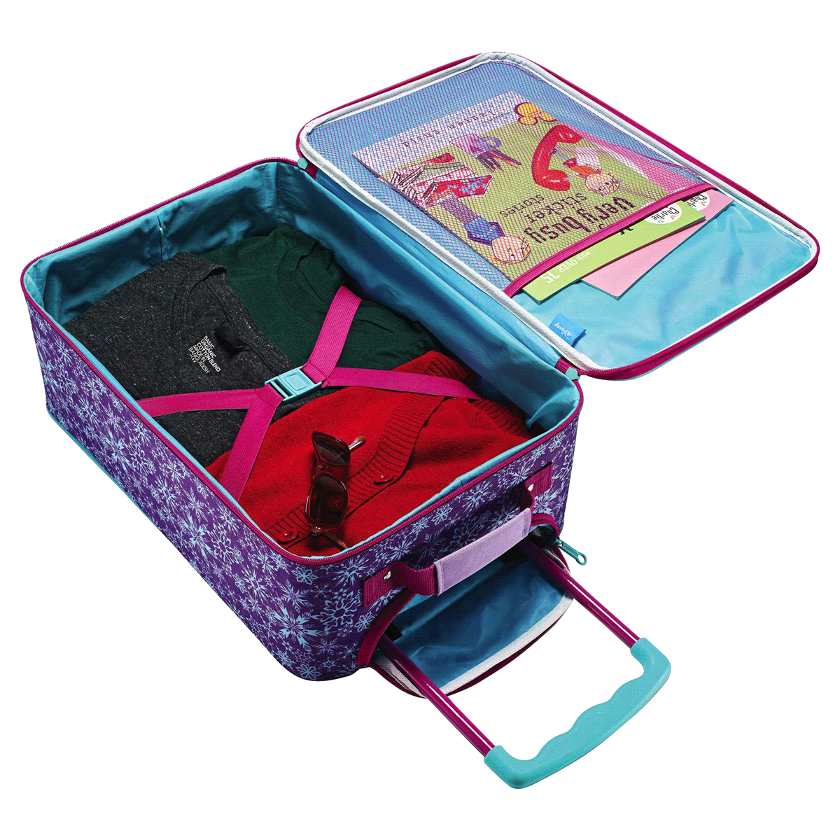 slide 3 of 5, Upright Rolling Suitcase - Frozen, 1 ct