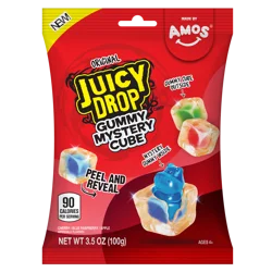 Bazooka Juicy Drop Gummy Mystery Cube Original 3.5 oz Peg Bag
