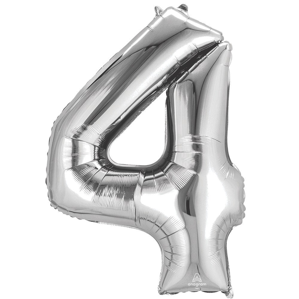 slide 1 of 4, burton + BURTON Number 4 Shape Balloon, 1 ct