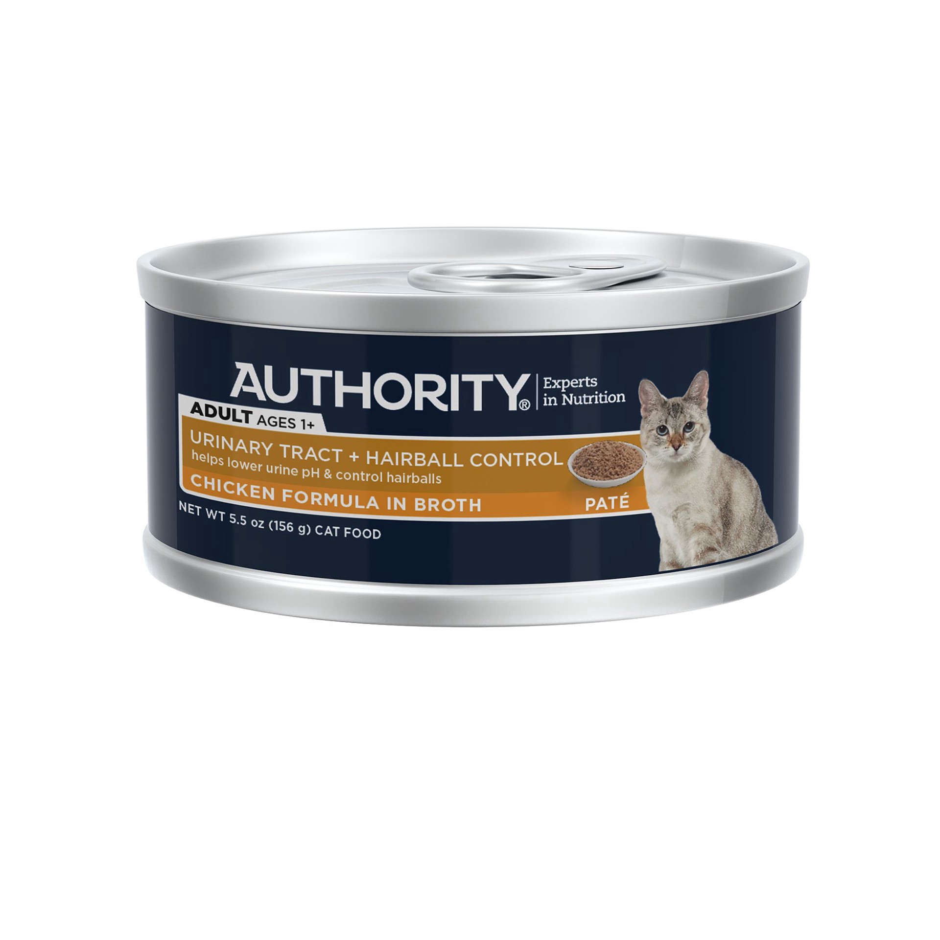 slide 1 of 1, Authority Urinary Tract Health & Hairball Control Adult Cat Food - Pate, 5.5 OZ, 5.5 oz