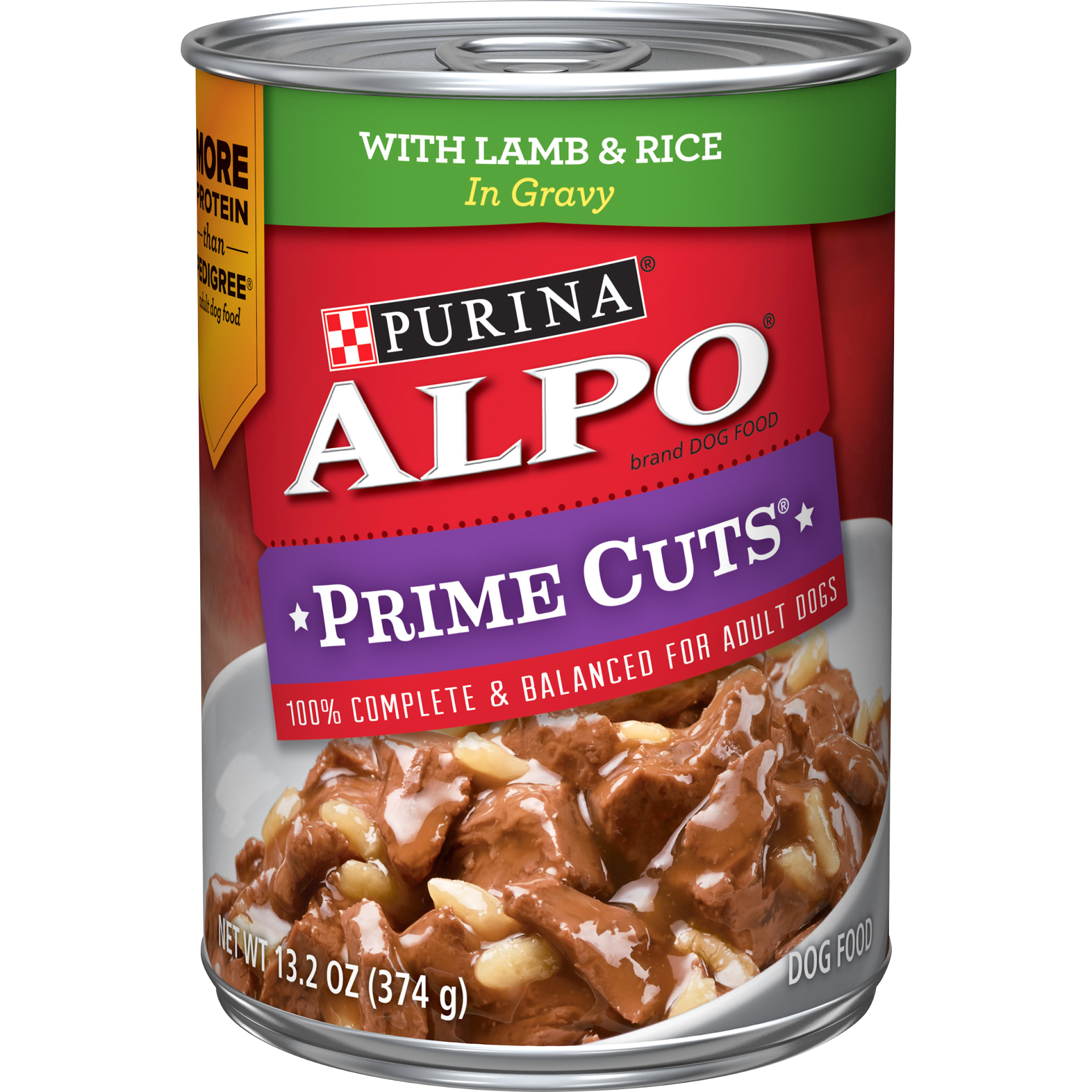 slide 1 of 7, Purina ALPO Prime Cuts With Lamb & Rice in Gravy Dog Food, 13.2 oz