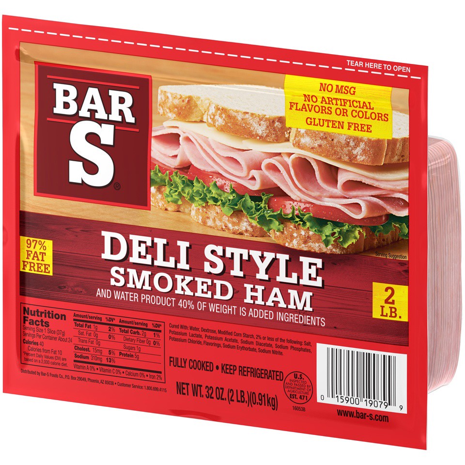slide 7 of 7, Bar-S Deli Style Smoked Ham Lunch Meat, 32 oz