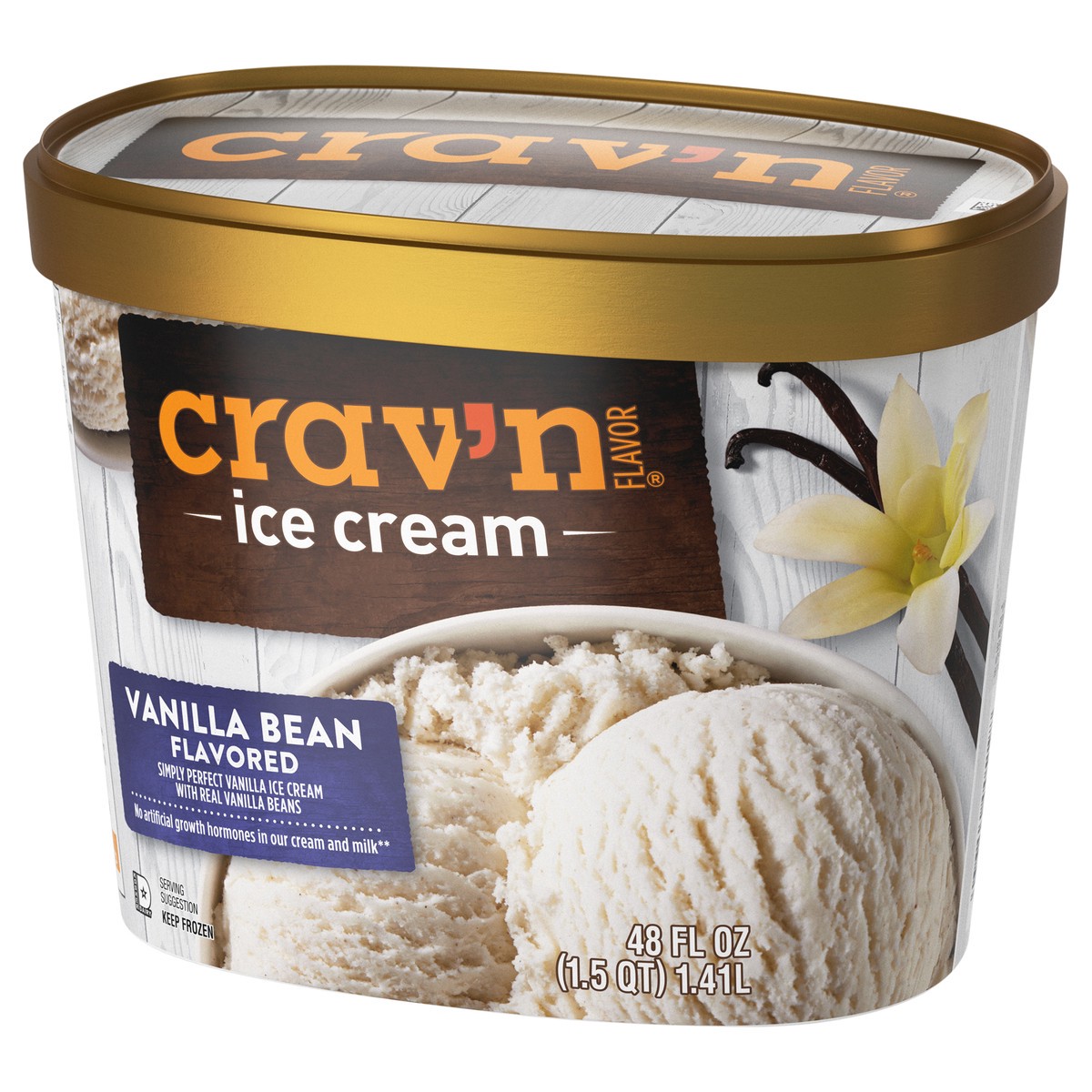 slide 4 of 4, Crav'n Flavor Vanilla Bean Flavored Ice Cream 48 fl oz, 48 fl oz