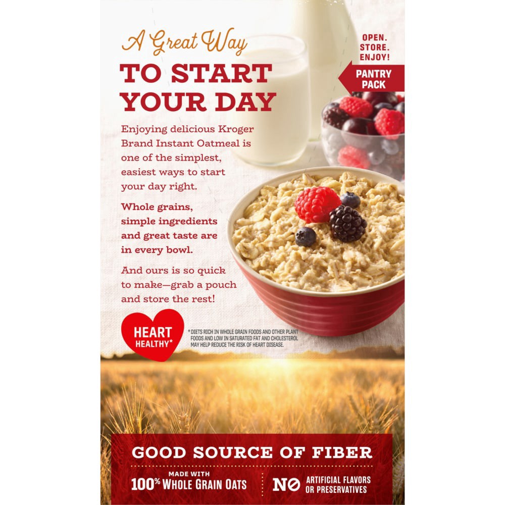 slide 2 of 2, Kroger Original Oats Instant Oatmeal Pouches, 12 ct; 12 oz