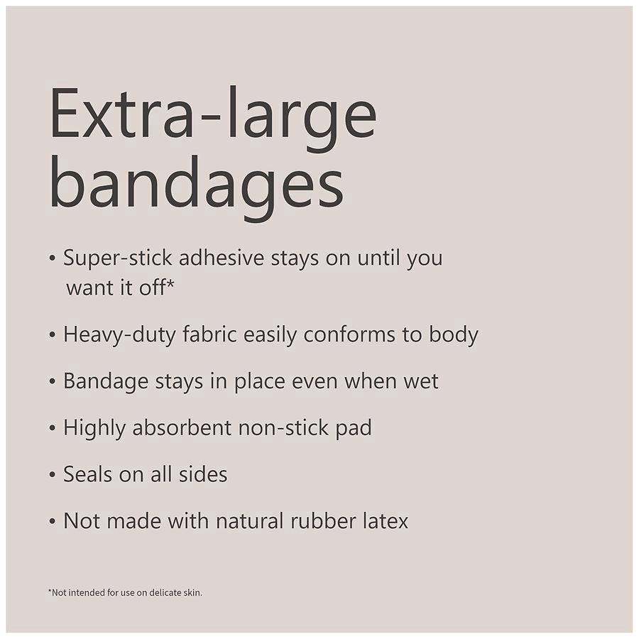 slide 2 of 5, Walgreens Strong Fabric Extra Large Adhesive Bandages, 10 ct