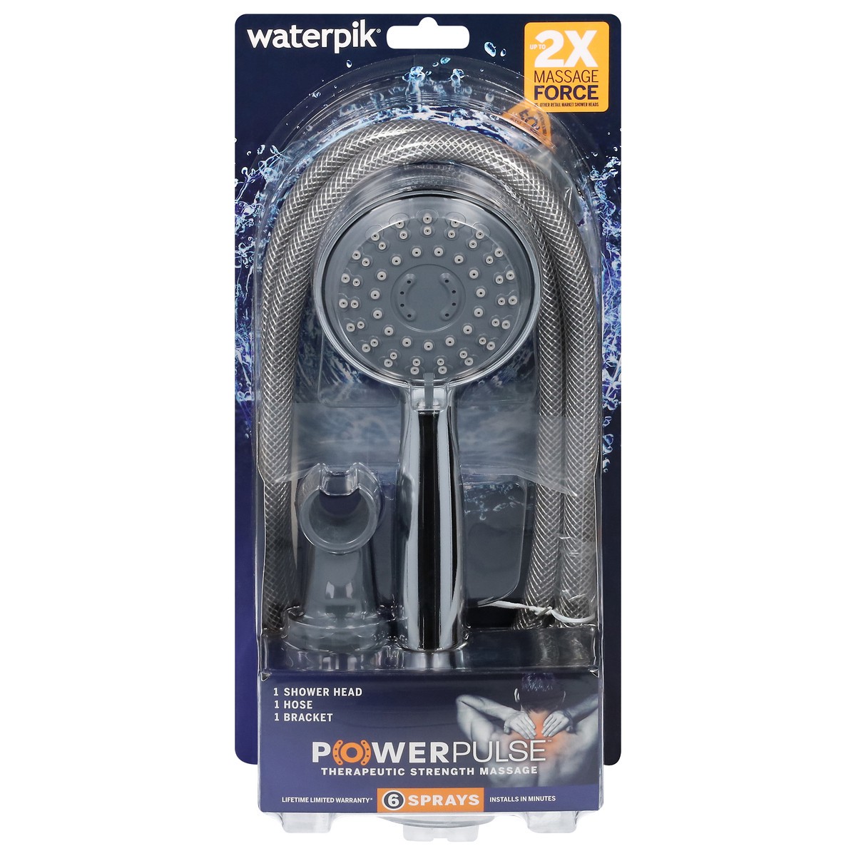 slide 1 of 4, Waterpik Powerpulse 6 Sprays Shower Head 1 ea, 1 ct