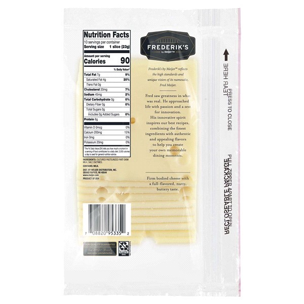 slide 4 of 5, FREDERIKS BY MEIJER Frederik's by Meijer Natural Swiss Deli Style Cheese Slices, 8 oz, 8 oz