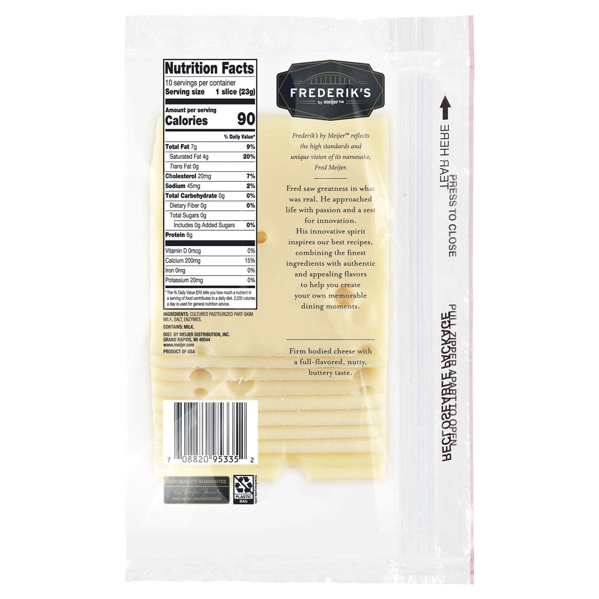 slide 2 of 5, FREDERIKS BY MEIJER Frederik's by Meijer Natural Swiss Deli Style Cheese Slices, 8 oz, 8 oz