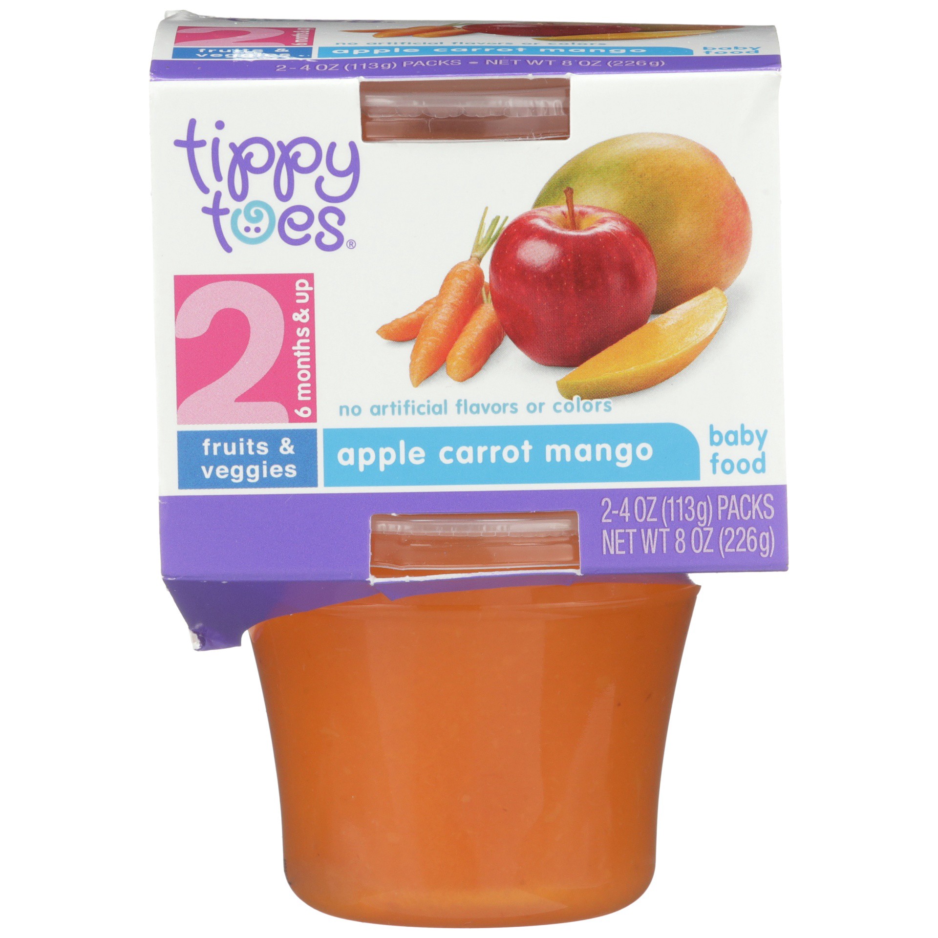 slide 1 of 6, Tippy Toes 2 Apple Carrot Mango Baby Food, 8 oz