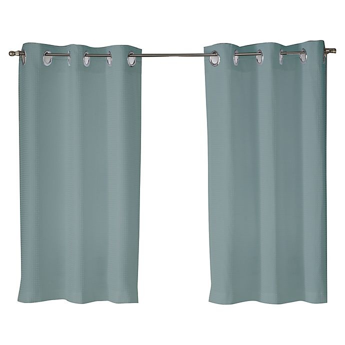 slide 1 of 2, Hookless Waffle Bath Window Curtain, 45 in