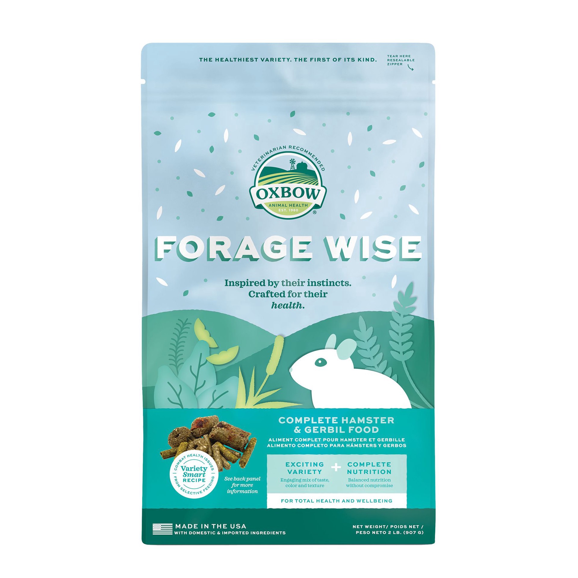 slide 1 of 1, Oxbow Forage Wise Hamster and Gerbil Food, 2 lb