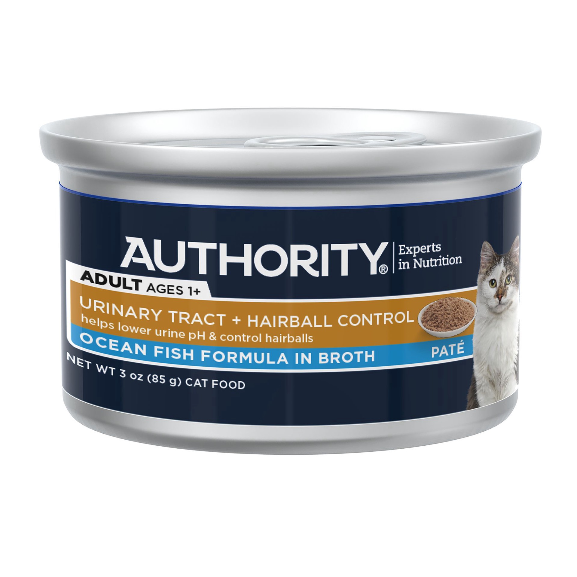 slide 1 of 1, Authority Urinary Tract Heath & Hairball Control Adult Cat Food - Pate, 3 OZ, 3 oz