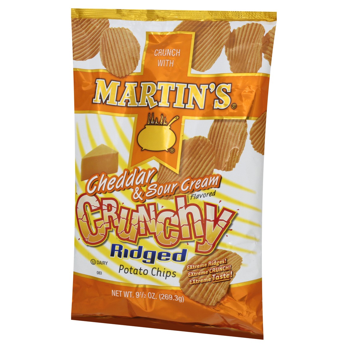 slide 10 of 13, Martin's Crunchy Ridged Cheddar & Sour Cream Flavored Potato Chips 9.5 oz, 9.5 oz