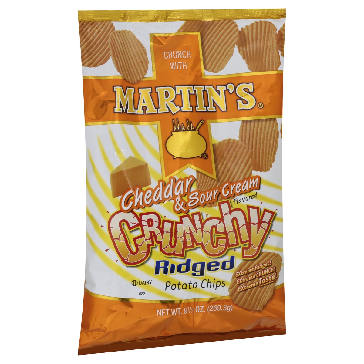 slide 9 of 13, Martin's Crunchy Ridged Cheddar & Sour Cream Flavored Potato Chips 9.5 oz, 9.5 oz