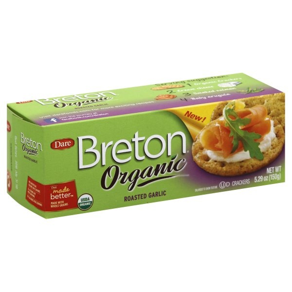 slide 1 of 1, Breton Brenton Organic Roasted Garlic Crack, 5.29 oz