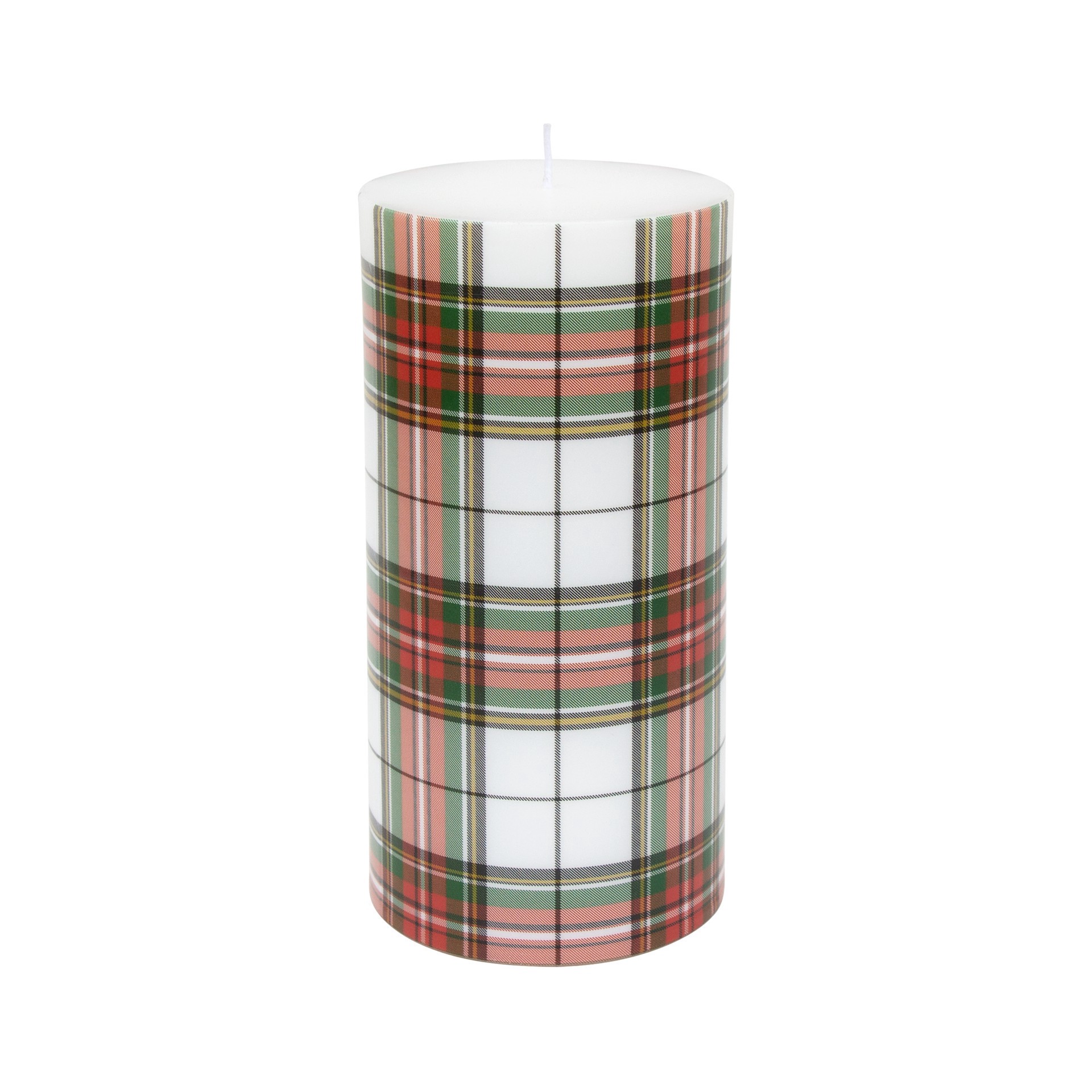 slide 2 of 3, Red & Green Plaid Pillar Candle By Ashland, 3 in x 6 in