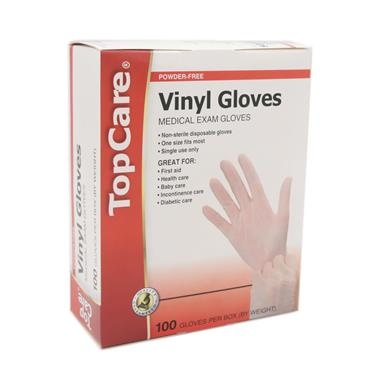 slide 1 of 1, TopCare Powder Free Vinyl Gloves, 100 ct