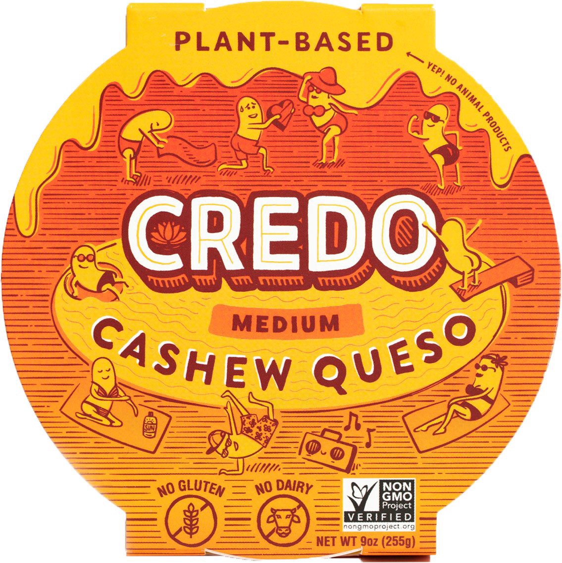 slide 1 of 1, Credo Medium Cashew Queso 9 oz, 9 oz