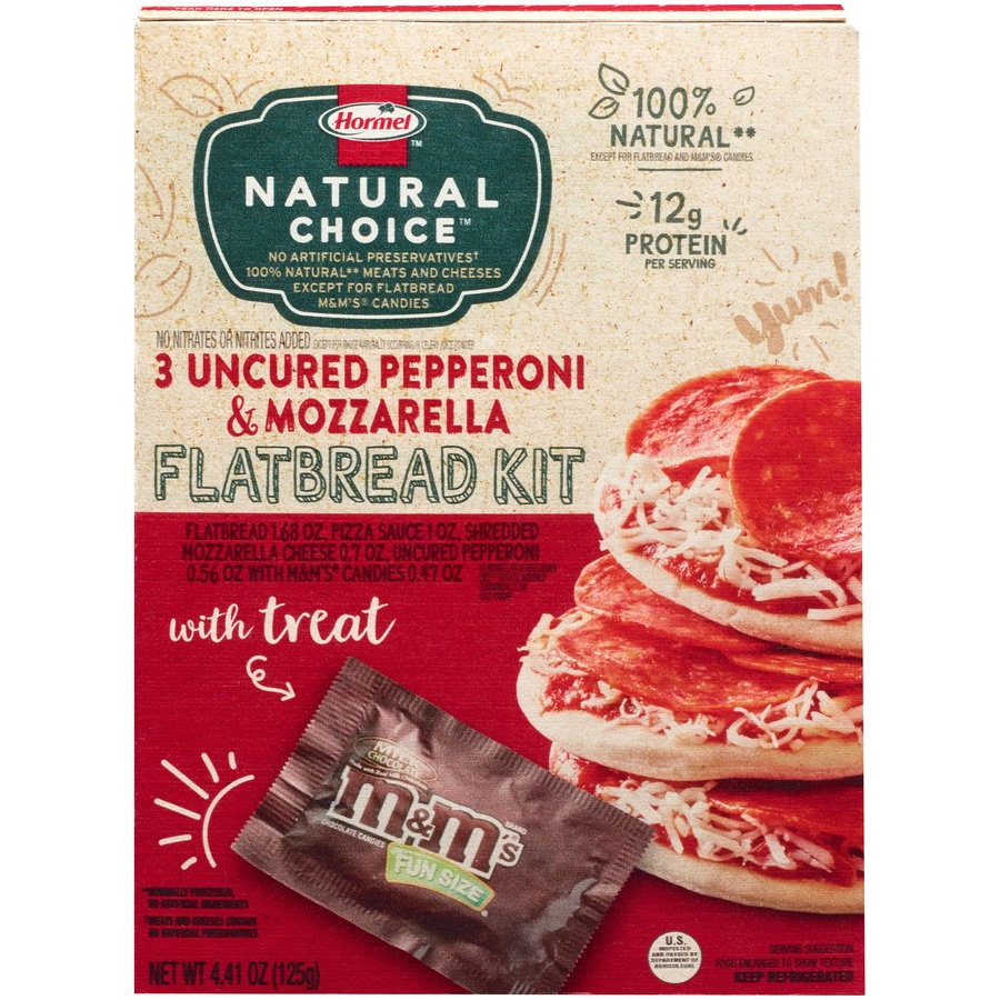 slide 1 of 1, Hormel Three Uncured Pepperoni Mozzarella Flatbread Kit With Treat, 4.41 oz