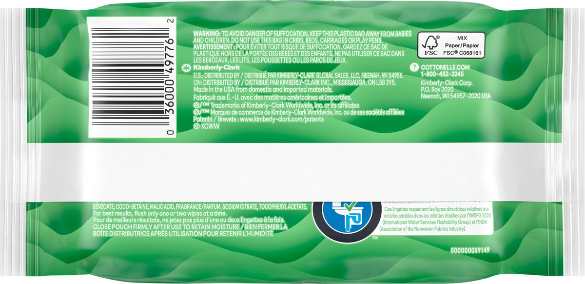 slide 10 of 10, Cottonelle GentlePlus Flushable Wet Wipes with Aloe & Vitamin E, Adult Wet Wipes, 1 Flip-Top Pack, 42 Total Flushable Wipes, 42 ct