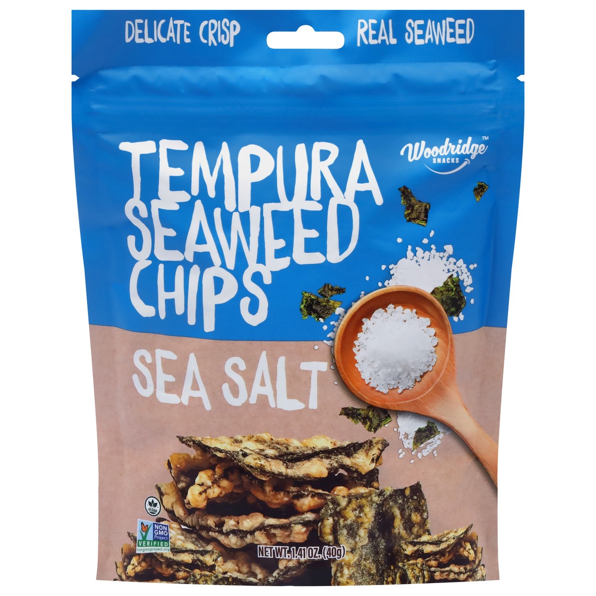 slide 1 of 4, Woodridge Snacks Sea Salt Tempura Seaweed Chips 1.41 oz, 1.41 oz